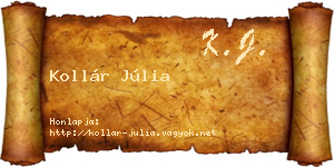 Kollár Júlia névjegykártya